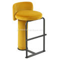 새로운 스타일 고급 감각 등이없는 노란색 바 의자